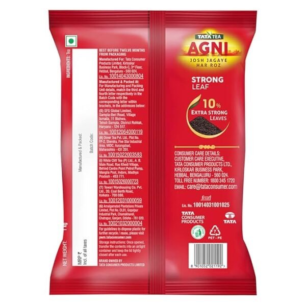 TATA TEA AGNI Black Tea Pouch, 1 Kg - Image 2