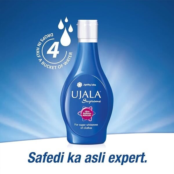 Ujala Supreme Liquid Fabric Whitener - 250ml | Superior Whiteness for Clothes | Enriched with Advanced Whitening Technology - Ultra Radiance Modecules | Trusted Whitening Solution - Image 3