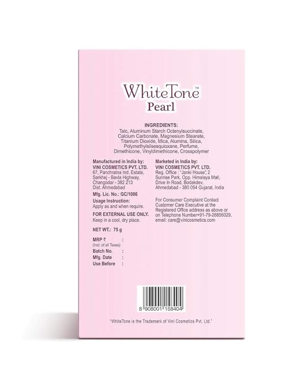 White Tone Fogg Pearl Face Powder 75 Grams, 14.4 x 7.2 x 3.6 CM - Image 2