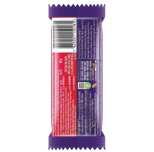 Cadbury Dairy Milk Fruit & Nut Chocolate Bar 36 g - Image 2