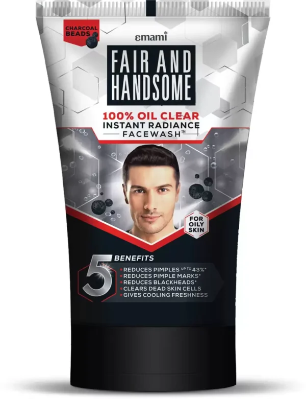 FAIR AND HANDSOME 100% Oil Clear Instant Radiance  | Charcoal Beads | Face Wash (100 g)