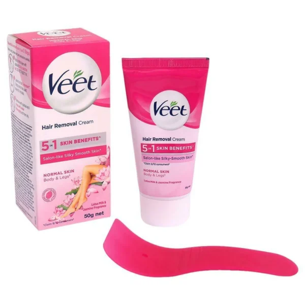 Veet Silk & Fresh Lotus Milk & Jasmine Hair Removal Cream for Normal Skin 50 g