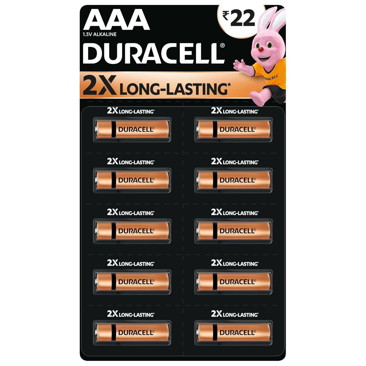 Duracell Alkaline AAA Battery, Pack of 10, Everyday Devices, Clock, Toy, Remote
